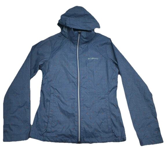 Columbia Jackets & Blazers - Columbia Sportswear Womens Running Jacket Size S Blue Full Zip Tuck Away Hood